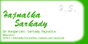 hajnalka sarkady business card